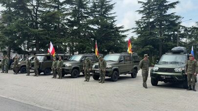 Автопробег в Цхинвале ко Дню Победы