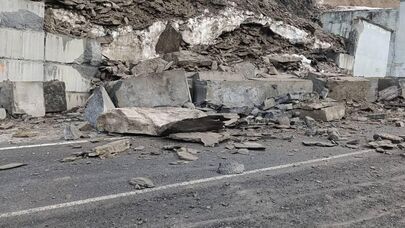 Последствия обрушения подпорной стены на Транскаме 