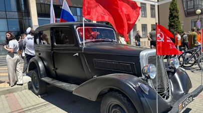 Автопробег в Цхинвале в День Победы 