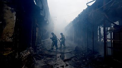 Последствия удара по Киеву. Архивное фото 