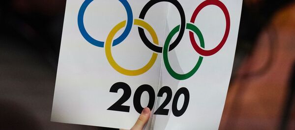 Плакат с олимпийскими кольцами. Плакат с олимпийскими кольцами. - Sputnik Южная Осетия