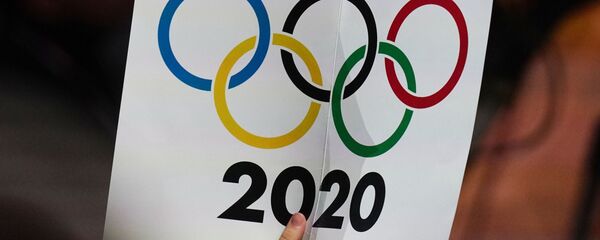  Плакат с олимпийскими кольцами. - Sputnik Южная Осетия