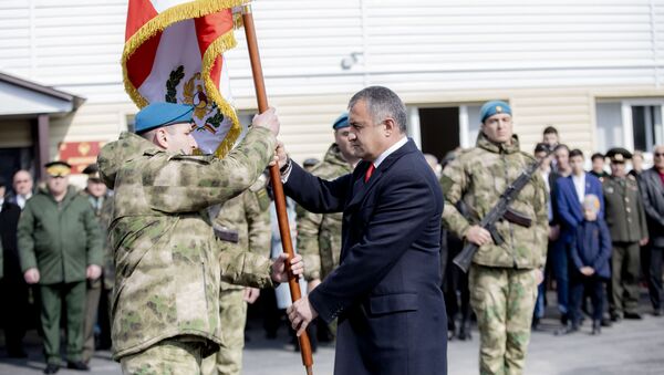 Церемония вручения Боевого знамени Батальону специального назначения - Sputnik Южная Осетия
