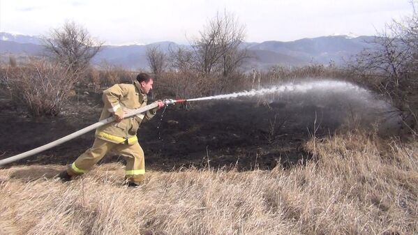В Южной Осетии полыхают поля и леса: огонь приходится тушить вручную - Sputnik Южная Осетия