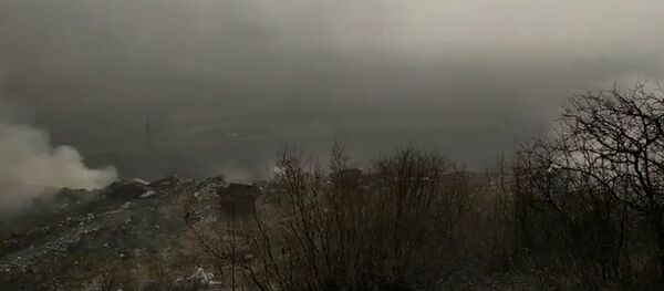 Пожар на мусорном полигоне близ Цхинвала Пожар на мусорном полигоне близ Цхинвала - Sputnik Хуссар Ирыстон