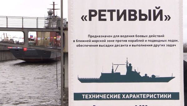 Новый российский корвет “Ретивый” спущен на воду в Санкт-Петербурге - Sputnik Южная Осетия