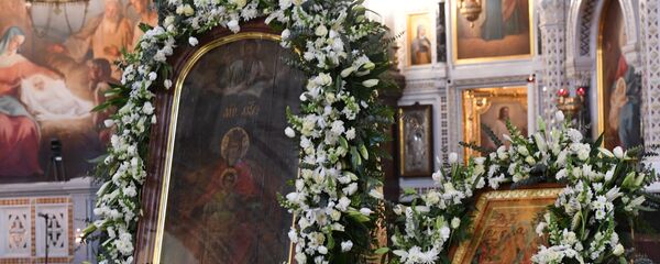 Икона Божией Матери Державная в храме Христа Спасителя в Москве Икона Божией Матери Державная в храме Христа Спасителя в Москве - Sputnik Южная Осетия