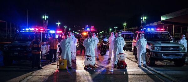 Дезинфекция больницы в Каракасе Дезинфекция больницы в Каракасе - Sputnik Южная Осетия