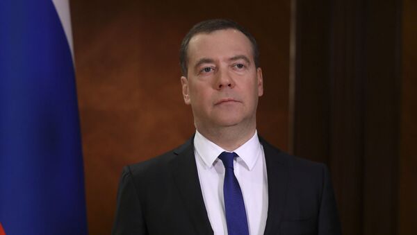 Заместитель председателя Совета Безопасности РФ Дмитрий Медведев выступил с обращением - Sputnik Южная Осетия