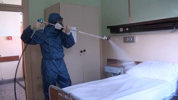 Российские военные продезинфицировали госпиталь в Сербии - Sputnik Южная Осетия