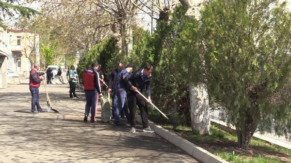 Сотрудники МВД Южной Осетии провели субботник - Sputnik Южная Осетия