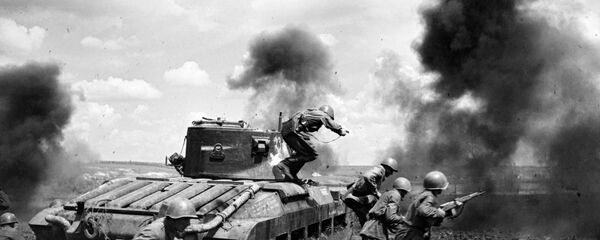 Танковый десант майора Мозгова во время боя в районе Змиева, Юго-Западный фронт Танковый десант майора Мозгова во время боя в районе Змиева, Юго-Западный фронт - Sputnik Южная Осетия