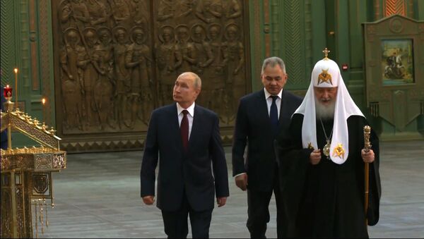 Путин посетил Главный храм Вооруженный сил России в Подмосковье - Sputnik Южная Осетия