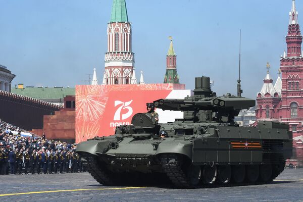 Боевая машина поддержки танков (БМПТ) Терминатор во время военного парада Победы - Sputnik Южная Осетия