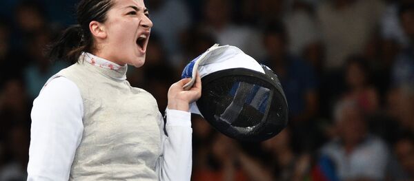 Яна Алборова на соревнованиях среди женщин по фехтованию на рапирах - Sputnik Южная Осетия