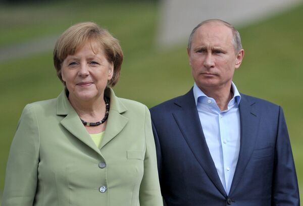 Владимир Путин и Ангела Меркель - Sputnik Южная Осетия