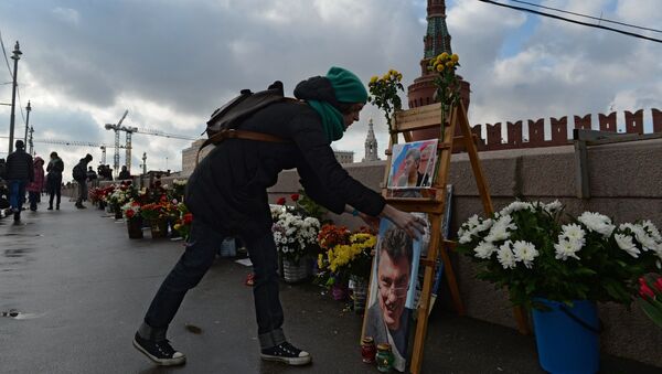 Цветы на месте гибели Бориса Немцова - Sputnik Южная Осетия
