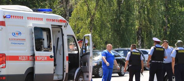 Последствия перестрелки возле отделения полиции в Алма-Ате Последствия перестрелки возле отделения полиции в Алма-Ате - Sputnik Южная Осетия