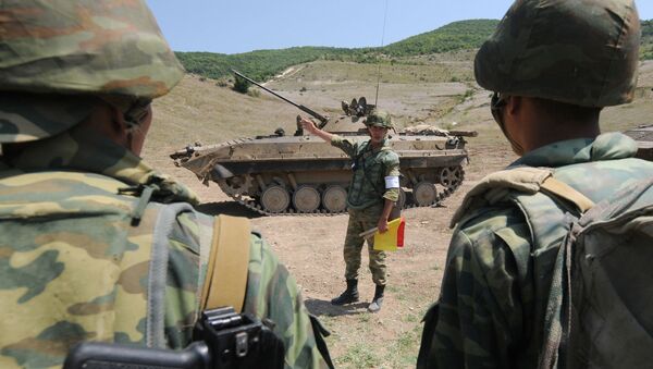 Военные учения на 4-ой военной базе Министерства обороны РФ в городе Цхинвал - Sputnik Южная Осетия