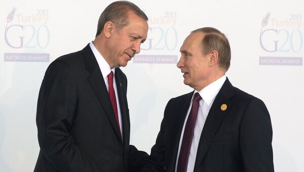 Президент России Владимир Путин (справа) и президент Турции Тайип Эрдоган - Sputnik Южная Осетия