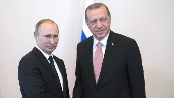 Встреча президентов России и Турции В. Путина и Р. Эрдогана в Санкт-Петербурге - Sputnik Южная Осетия