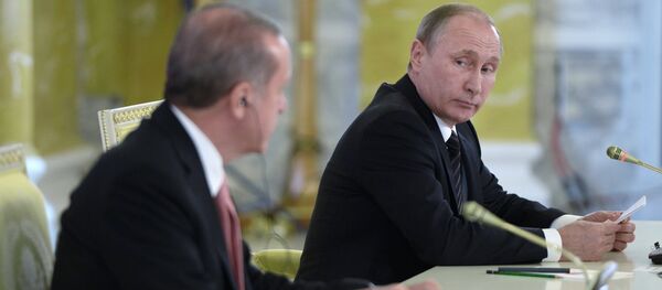 Встреча президентов России и Турции В. Путина и Р. Эрдогана в Санкт-Петербурге Встреча президентов России и Турции В. Путина и Р. Эрдогана в Санкт-Петербурге - Sputnik Южная Осетия