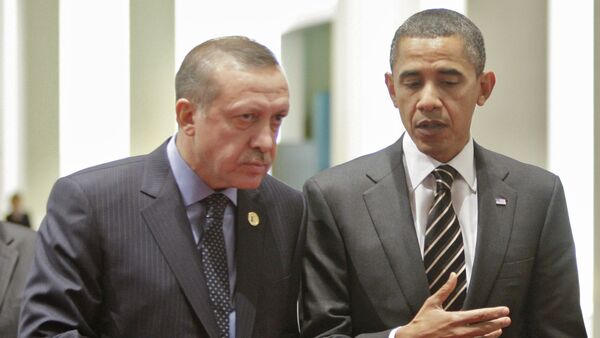 Премьер-министр Турции Реджеп Таип Эрдоган и президент США Барак Обама, архивное фото. - Sputnik Южная Осетия