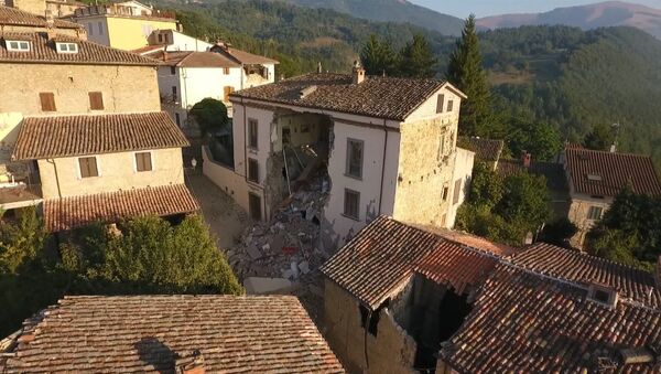 Итальянский Аккумоли после землетрясения. Кадры с беспилотника - Sputnik Южная Осетия