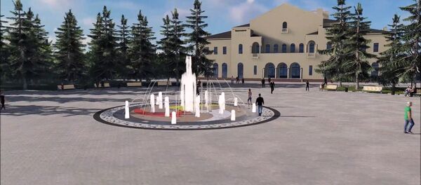 Эскиз сухого фонтана на театральной площади Цхинвала. Как это будет Эскиз сухого фонтана на театральной площади Цхинвала. Как это будет - Sputnik Хуссар Ирыстон