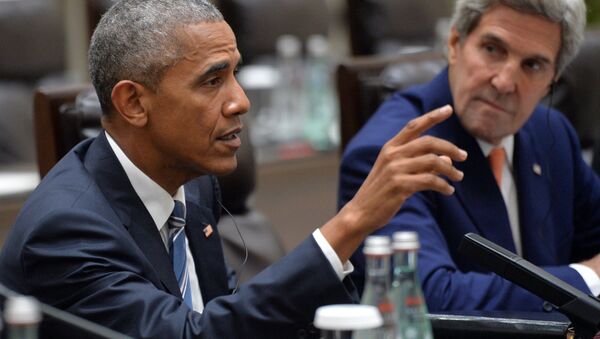 Президент США Барак Обама и государственный секретарь США Джон Керри - Sputnik Южная Осетия