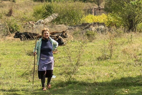 Как правило бабушки и дедушки в деревне занимаются домашним хозяйством, многие держат скот - Sputnik Южная Осетия