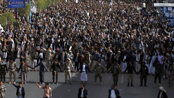 Акция протеста против военной операции коалиции во главе с Саудовской Аравией в Йемене - Sputnik Южная Осетия