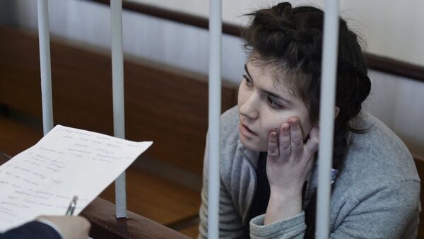 Студентка МГУ Варвара Караулова в зале Лефортовского суда - Sputnik Южная Осетия