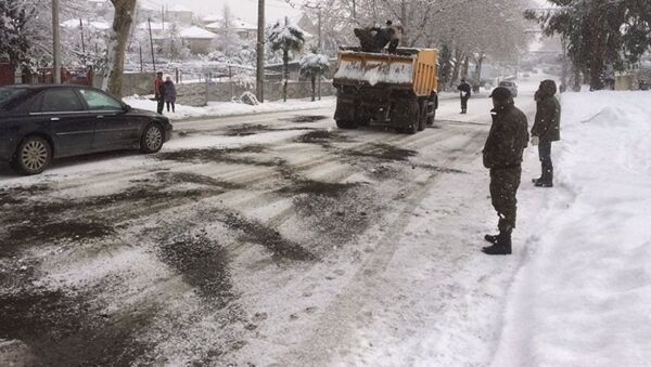 Снегопад в Абхазии - Sputnik Хуссар Ирыстон