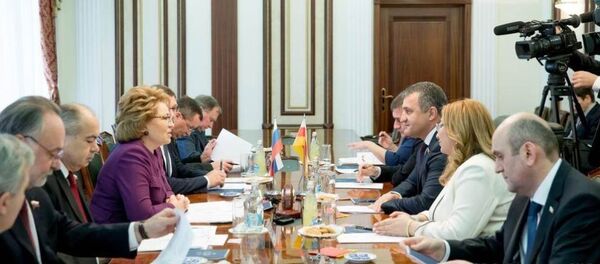 Встреча Валентины Матвиенко и Анатолия Бибилова Встреча Валентины Матвиенко и Анатолия Бибилова - Sputnik Хуссар Ирыстон