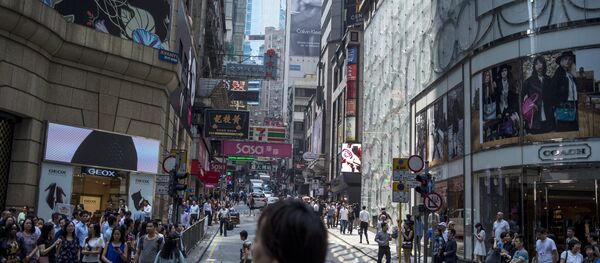 Вид на одну из улиц района Central в Гонконге Вид на одну из улиц района Central в Гонконге - Sputnik Южная Осетия