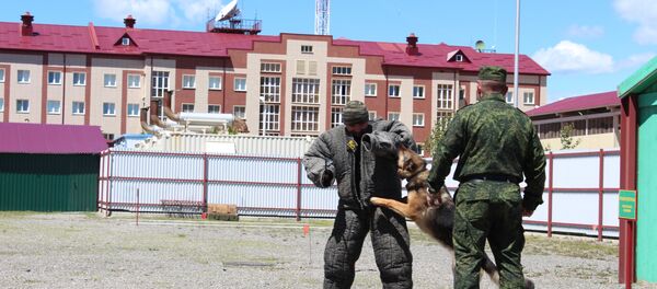 Первенство Пограничного управления ФСБ России в Республике Южная Осетия на лучшего специалиста-кинолога Первенство Пограничного управления ФСБ России в Республике Южная Осетия на лучшего специалиста-кинолога - Sputnik Хуссар Ирыстон