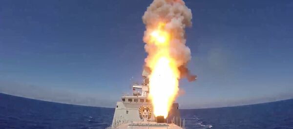 Пуск ракет &quot;Калибр&quot; по позициям ИГ* - Sputnik Южная Осетия