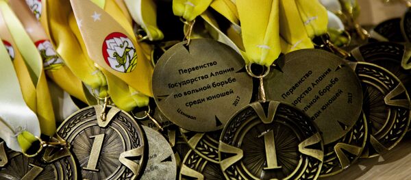 Первенство Алании по вольной борьбе.  Первенство Алании по вольной борьбе.  - Sputnik Южная Осетия