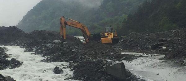 Расчистка сели на Транскаме Расчистка сели на Транскаме - Sputnik Южная Осетия