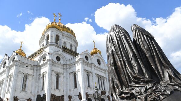 Освящение памятника Воссоединение у храма Христа Спасителя в Москве - Sputnik Южная Осетия