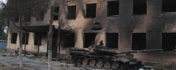 Уничтоженная база российских миротворцев Уничтоженная база российских миротворцев - Sputnik Хуссар Ирыстон