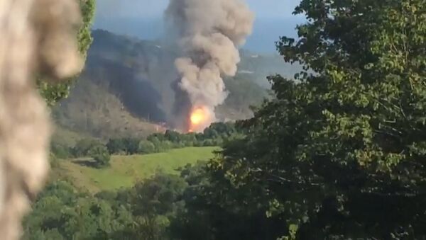Кадры взрыва на складе боеприпасов в Абхазии - Sputnik Южная Осетия