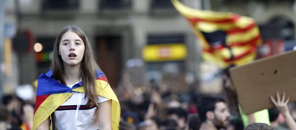 Всеобщая забастовка в поддержку референдума о независимости Каталонии в Барселоне Всеобщая забастовка в поддержку референдума о независимости Каталонии в Барселоне - Sputnik Южная Осетия