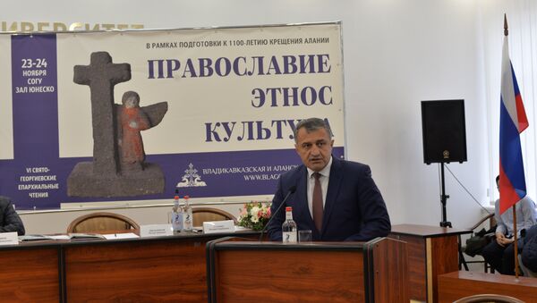 Президент Анатолий Бибилов принял участие в VI Свято-Георгиевских чтениях - Sputnik Южная Осетия