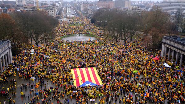 Демонстрация каталонцев в поддержку К. Пучдемона в Брюсселе - Sputnik Южная Осетия