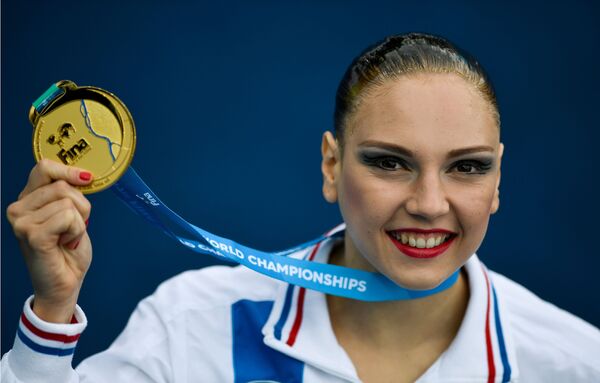Светлана Колесниченко, завоевавшая золотую медаль в соревнованиях по синхронному плаванию - Sputnik Южная Осетия