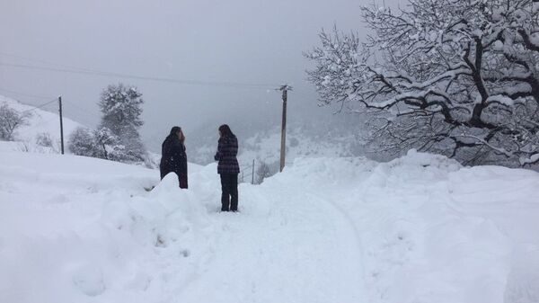 Снег в Дзауском районе Южной Осетии - Sputnik Южная Осетия
