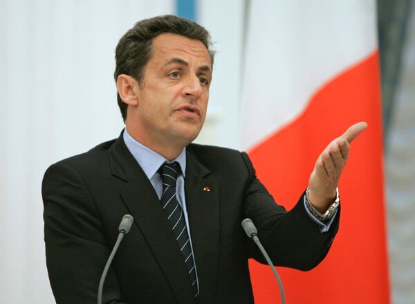 Президент Франции Николя Саркози во время пресс-конференции - Sputnik Южная Осетия