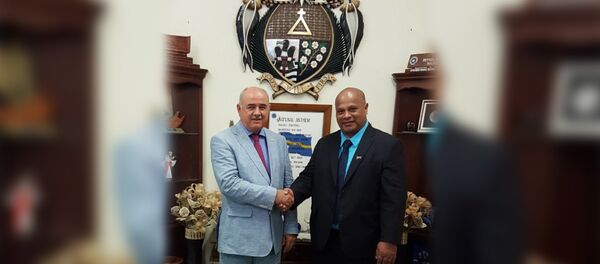 Встреча Министра иностранных дел Республики Южная Осетия Дмитрия Медоева со Спикером Парламента Республики Науру г-ном Сирилом Бураманом Встреча Министра иностранных дел Республики Южная Осетия Дмитрия Медоева со Спикером Парламента Республики Науру г-ном Сирилом Бураманом - Sputnik Южная Осетия